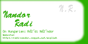 nandor radi business card